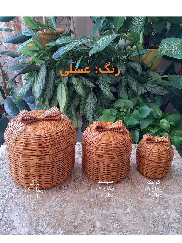 باکس پاپیون‌دار کوچک حصیری استودیو راح