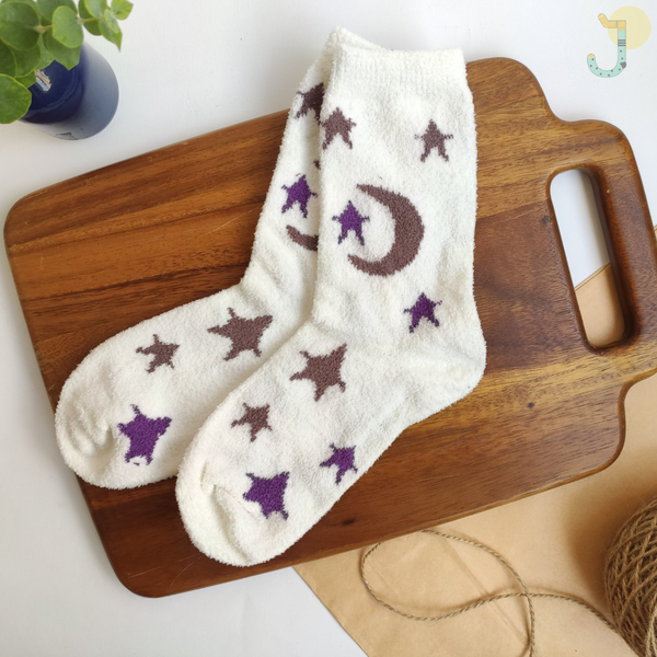 جوراب نیم ساق زنانه بوکله طرح مارشملو برند SOX MOOD