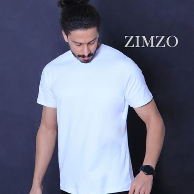 تیشرت سفید مردانه مدل BASIC (ساده)