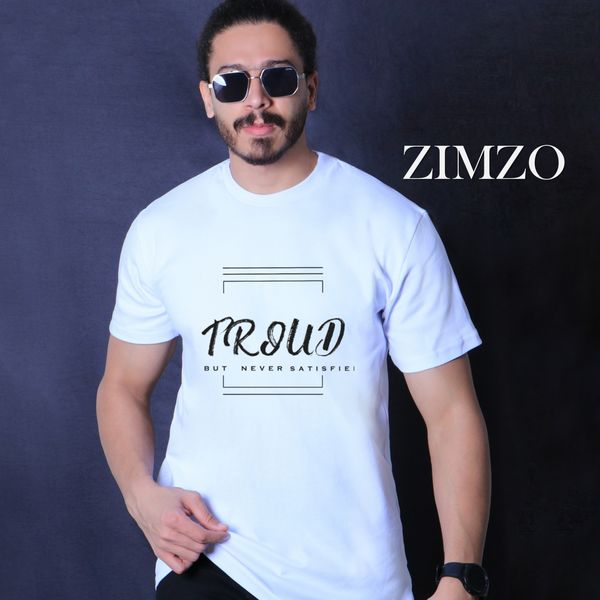 تیشرت سفید مردانه مدل PROUD