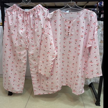 لباس خواب دو تیکه سایز بزرگ نخی کد2