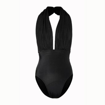 بادی زنانه پپا مدل Halter Neck رنگ مشکی