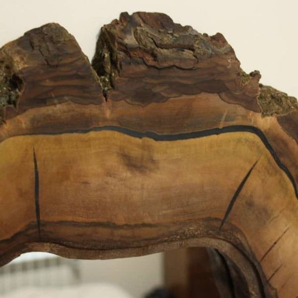 آینه دیواری چوب طبیعی روستیک