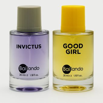 عطر جیبی مردانه و زنانه بایلندو مدل INVICTUS  و good girl حجم 35 میلی لیتر مجموعه 2 عددی