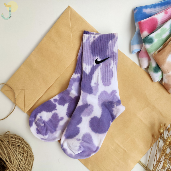 جوراب ساقدار کش انگلیسی یونیسکس طرح آبرنگی برند دومینو