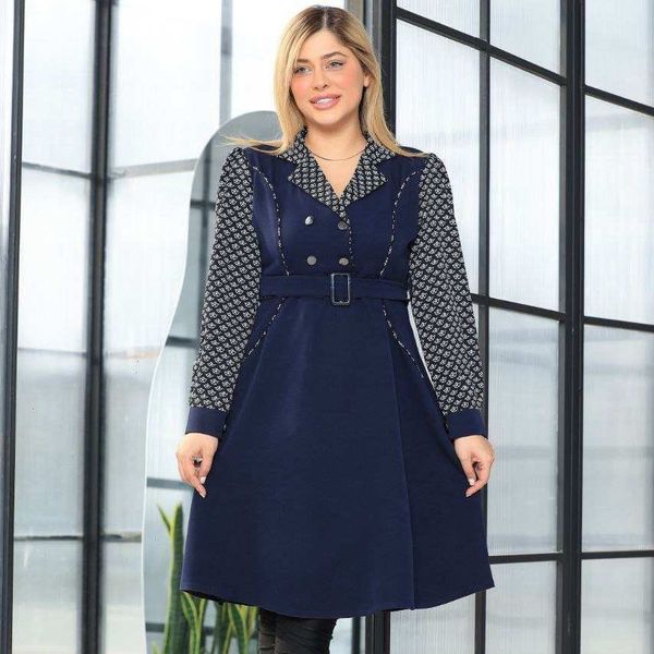 تونیک سارافون چهاردکمه سورمه ای