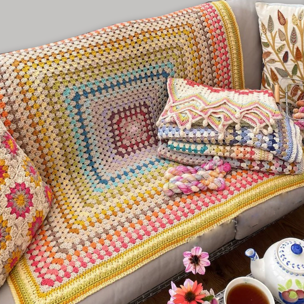 پتو/ شال مبل قلاب بافی مدل اقدس