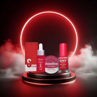 پک هدیه بهداشتی آرایشی جوانساز یلدایی قرمز بسته 3 عددی