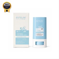 ضدآفتاب استیکی بی رنگ استلین Estelin اورجینال حاوی سرامید و هیالورونیک اسید حجم 20 گرم