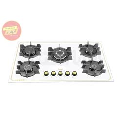 اجاق گاز 5 شعله شیشه ای سفید ایرانی G522 السا استیل