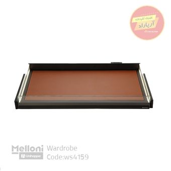 طبقه کشویی چرمی ریلی داخل کمد لباس بدنه LED کد 4159 ملونی