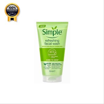 ژل شستشوی صورت سیمپل Simple اورجینال پوست چرب مدل Refreshing facial wash حجم 150 میلی لیتر