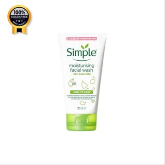 ژل شستشو صورت سیمپل پوست خشک Simple اورجینال مدل moisturising FACIAL WASH حجم 150 میل