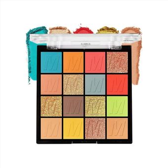 پالت سایه میس لارا misslara مدل 16 رنگ تم آرایشی رنگین کمانی کد 02