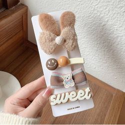 گیره مو تدی دخترانه مدل Sweet وارداتی بسته 4 عددی کد 1