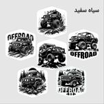 برچسب برش خورده مدل آفرود کد 0025 مجموعه‌ی 6 عددی