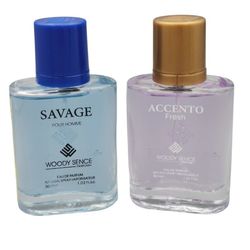 عطر جیبی مردانه وودی سنس مدل SAVAGE حجم 30 میلی لیتر به همراه عطر جیبی زنانه وودی سنس مدل Accent حجم 30 میلی لیتر