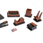 ست رومیزی مدیریتی 8 تیکه قائم کد 308 رنگبندی (مشکی-قهوه ای -طوسی تیر- )