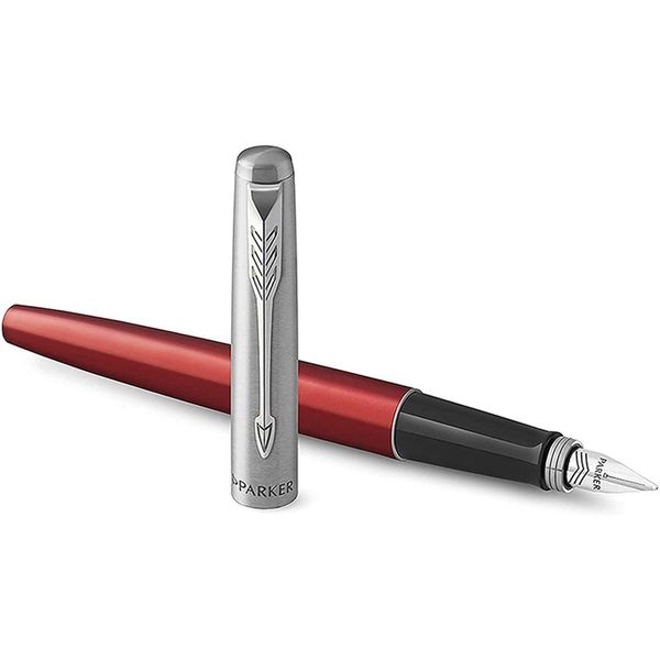 خودنویس  پارکر(Parker) مدل ژوتر نیمه استیل رنگبندی (مشکی - قرمز-آِّبی-سفید)