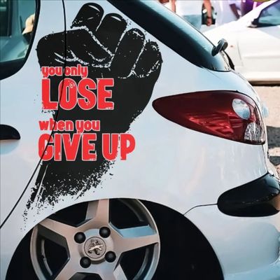 برچسب خودرو ونگارد طرح LOSE GIVE UP WITH HAND