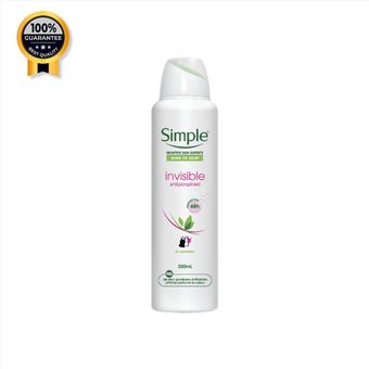 اسپری دئودورانت سیمپل Simple اورجینال Invisible حجم 250 میل