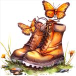 استیکر پارچه و لباس مدل بوت