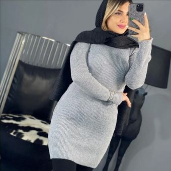 بلوز بافت زنانه آکریلیک رنگ طوسی