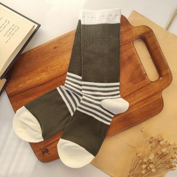 جوراب ساقدار مردانه کش انگلیسی طرح پاشنه رینگی برند بارکد