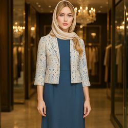 ست کت و سارافون شمیم آبی