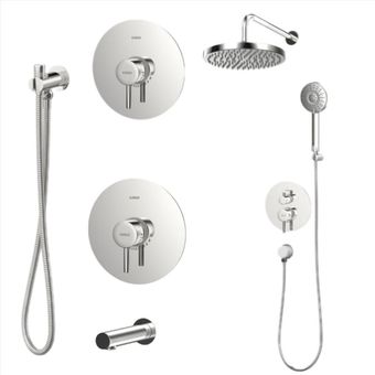ست شیرآلات کسری مدل کویین توکار کروم مجموعه 6 عددی(دوش تیپ3-توالت-روشویی)