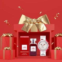 ست هدیه ادکلن و ساعت امگا سواچ سفر به مریخ