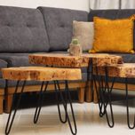 میز سه تکه چوب طبیعی توسکا مدل برکه