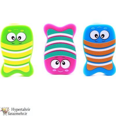 تراش اسکول فنس ( schoolfans )  طرح ماهی  کد FA 92657 رنگبندی ( آبی - صورتی - سبز )