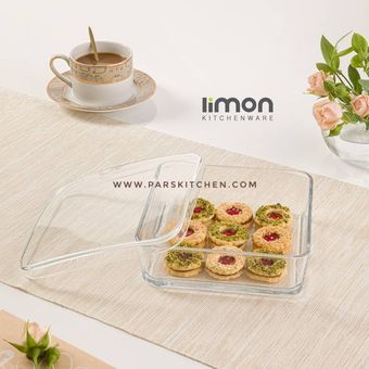 بیسکویت خوری شیشه ای لیمون