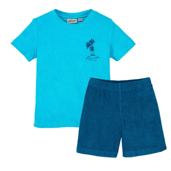 ست تیشرت شلوارک پسرانه الایو (حوله‌ای) کد EU634