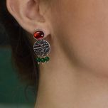 گوشواره نقره لعل