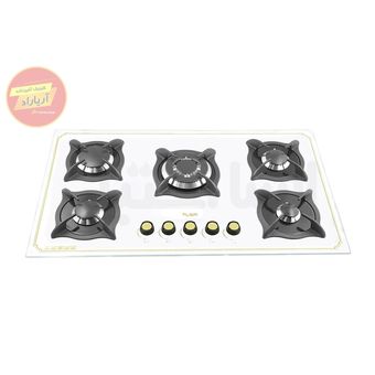 اجاق گاز 5 شعله شیشه ای سفید ایرانی G537 السا استیل