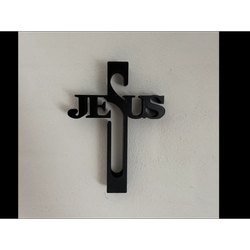 دکور دیواری صلیب عیسی با تایپوگرافی JESUS