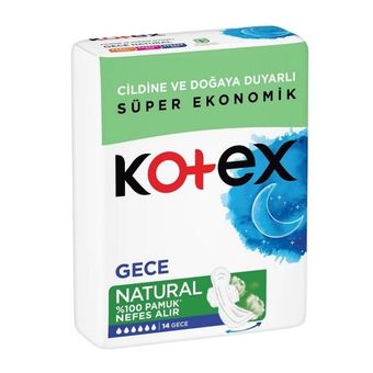 نوار بهداشتی کوتکس KOTEX مدل GECE NATURAL بسته 14 عددی