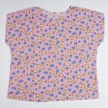 تیشرت نخی رنگ صورتی طرح دار