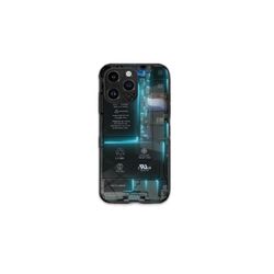 کاور قاب موبایل طرح برد مدار 3D آبی