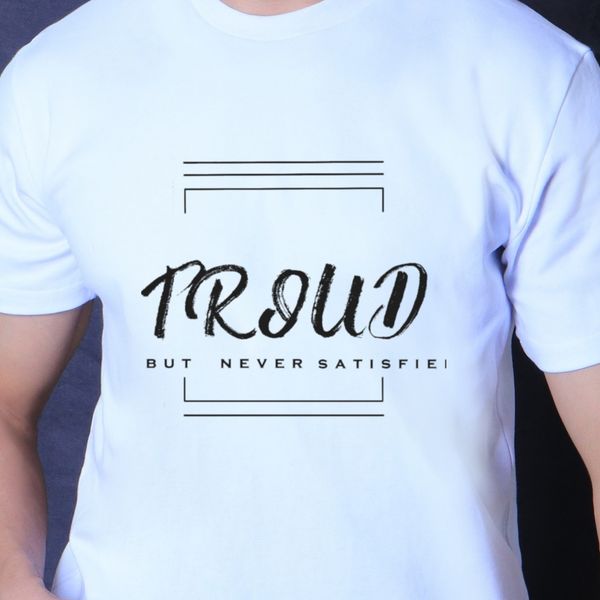 تیشرت سفید مردانه مدل PROUD
