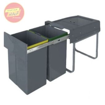 سطل زباله هایلوکس 40 لیتری 2 مخزن کد 3653 برند پلاتین