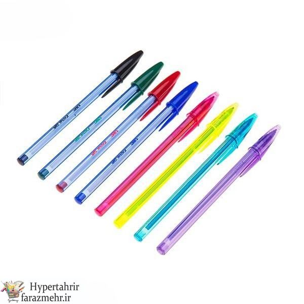خودکار بیک (BIC ) مدل  سافت قطر نوشتاری  1/2 رنگبندی (آبی - مشکی - قرمز-سبز-صورتی-فسفری -بنفش-فیروزه ای )