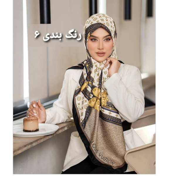 روسری ابریشم توییل طرح لوییز ویتون