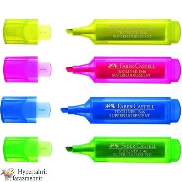 ماژیک هایلایت سوپر فلورسنت فابر کاستل (Faber Castell ) کد 1546 رنگبندی (صورتی -سبز-زرد-نارنجی-گلبهی)