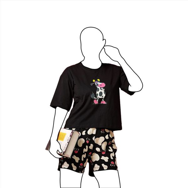 کراپ و شورتک زنانه طرح دار