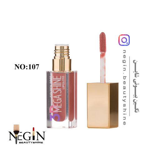 رژلب مایع مدل 3D Mega Shine گلدن رز اصل (شماره 101 تا 122)