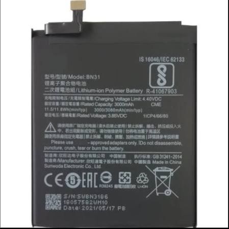 Battery BN31 for Xiaomi MI 5X / MI A1 / Redmi Note 5A / Note 5 ...