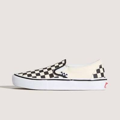 کفش ونس اسلیپ‌ آن چکر‌بورد مشکی سفید / Vans Skate Slip-On Black White